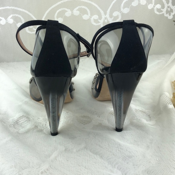Marc by Marc Jacobs Clear Plastic Sudded Toe Heels - Picture 6 of 6